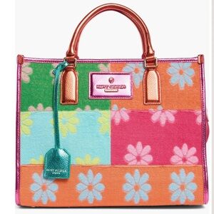 Kurt Geiger Multicolor Floral Patchwork Tote with Metallic Trim